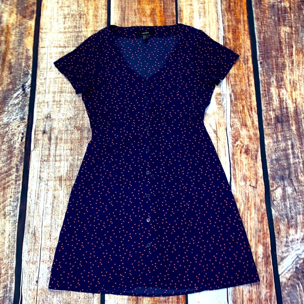 Forever 21 Button Up Polka Dot Dress Size Small